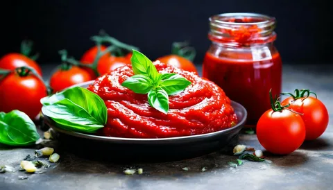 تصویر 1 از رب گوجه فرنگی صنعتی با غلظت یکنواخت و طعم خالص